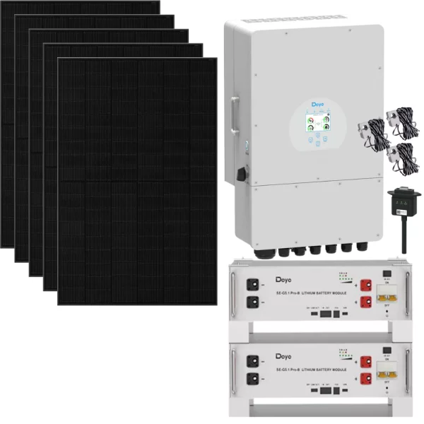 12 kWp Photovoltaik Komplett-Set JA Solar full black Module + Wechselrichter + 10 KWh Stromspeicher